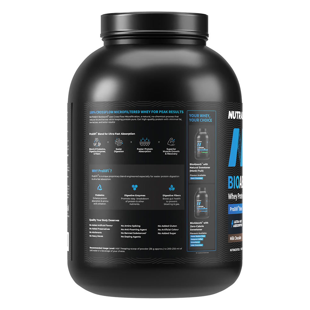 7 - Nutrabay BioAbsorb Whey Protein,  4.4 lb  Milk Chocolate 