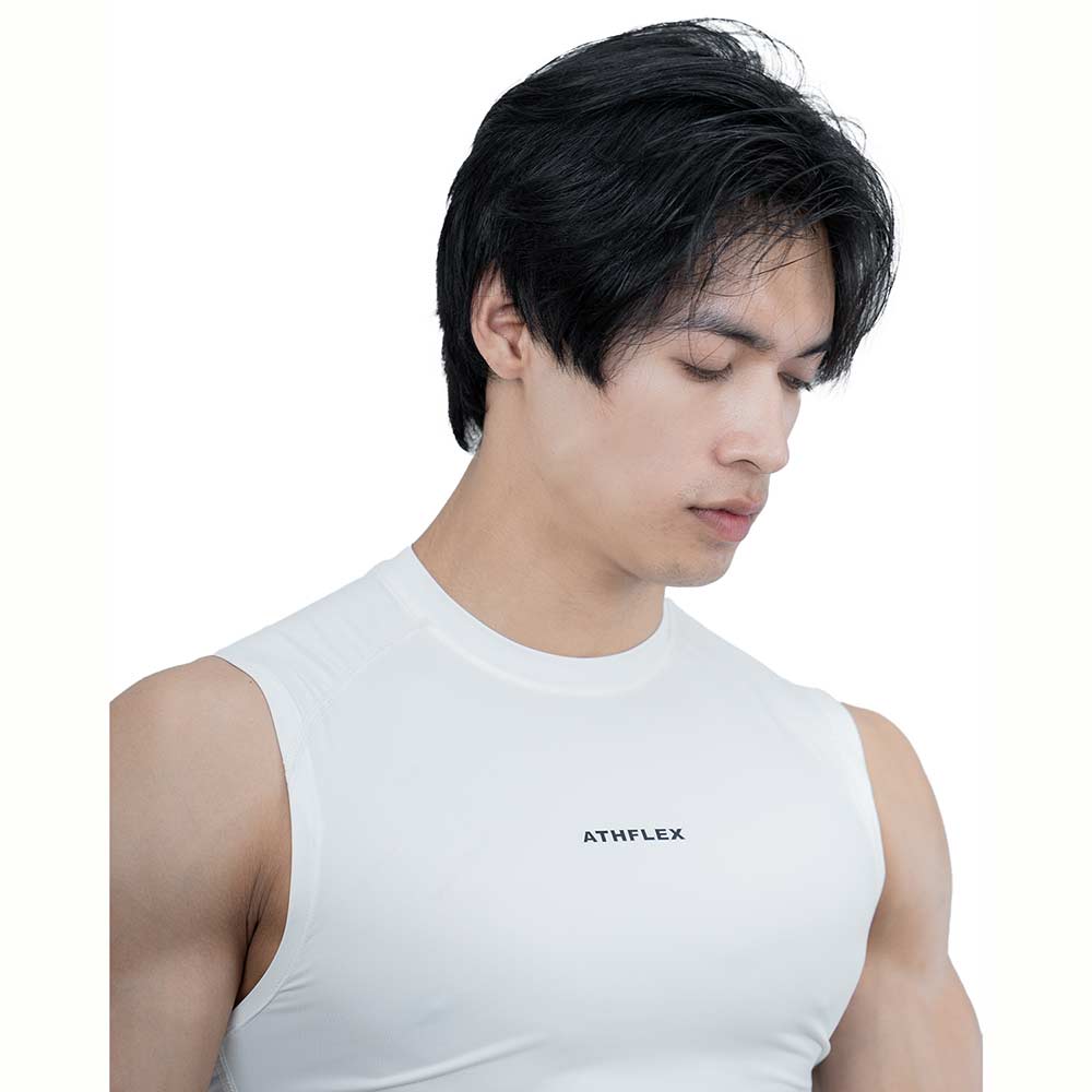 6 - Athflex Men's Sleeveless Ace Compression Tank,  XXL  White 