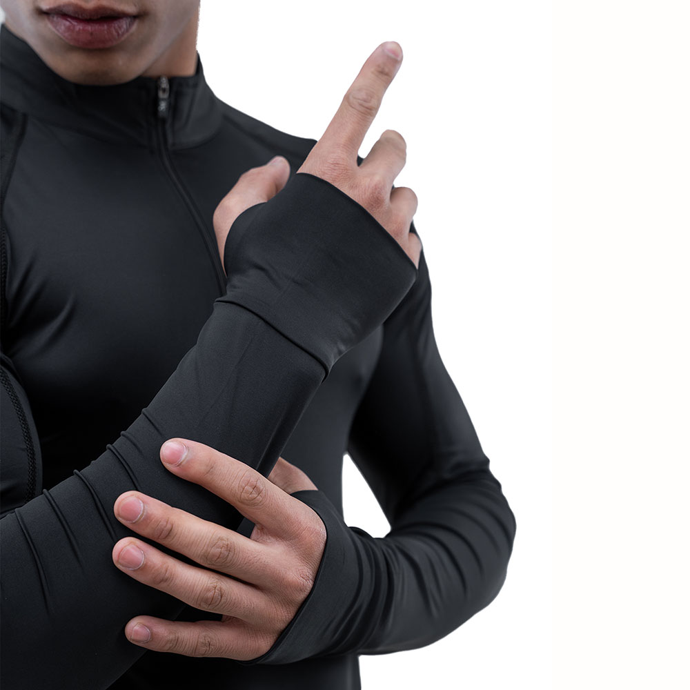 6 - Athflex Men's Compression Fit Hustle Highneck Pullover,  Black  Large 
