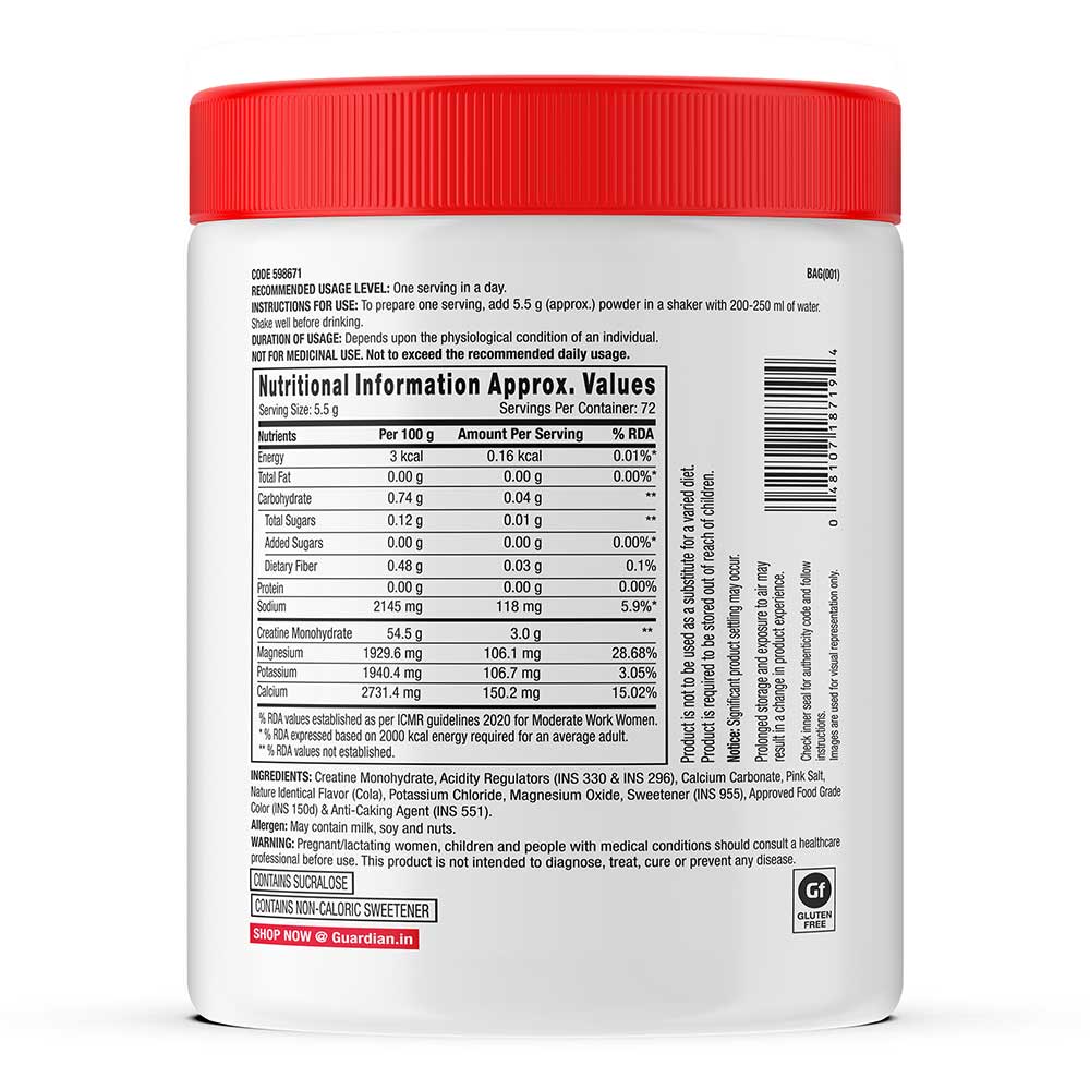 3 - GNC Pro Performance Creatine+ Electrolytes,  Cola  0.88 lb 