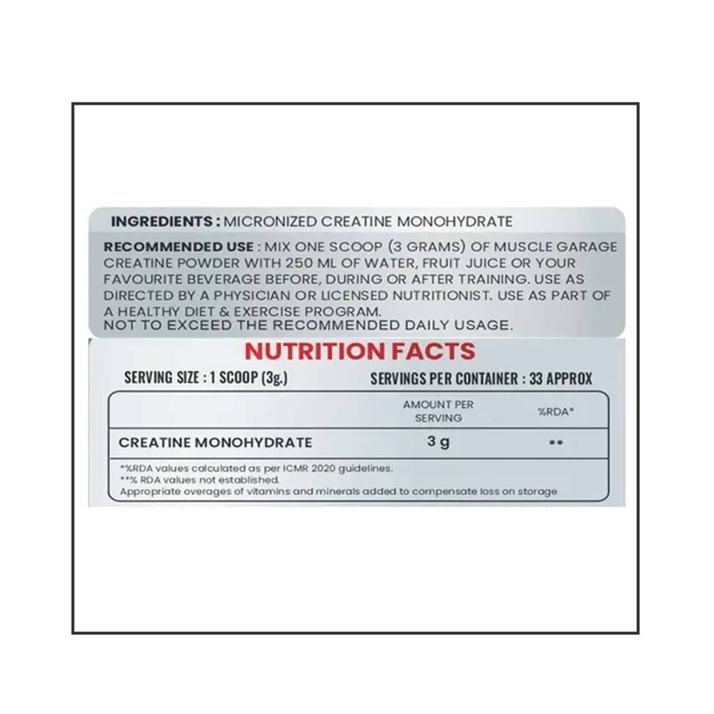 3 - Muscle Garage Creatine,  Unflavoured  0.22 lb 