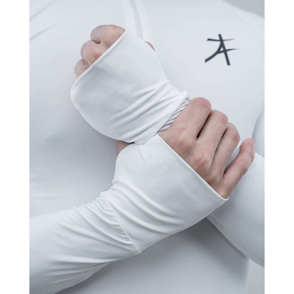 6 - Athflex Men's Compression Fit Hustle Highneck Pullover,  White  XL 