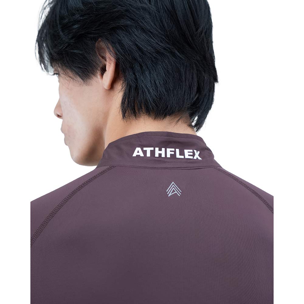 6 - Athflex Men's Compression Fit Hustle Highneck Pullover,  Aubergine  Medium 