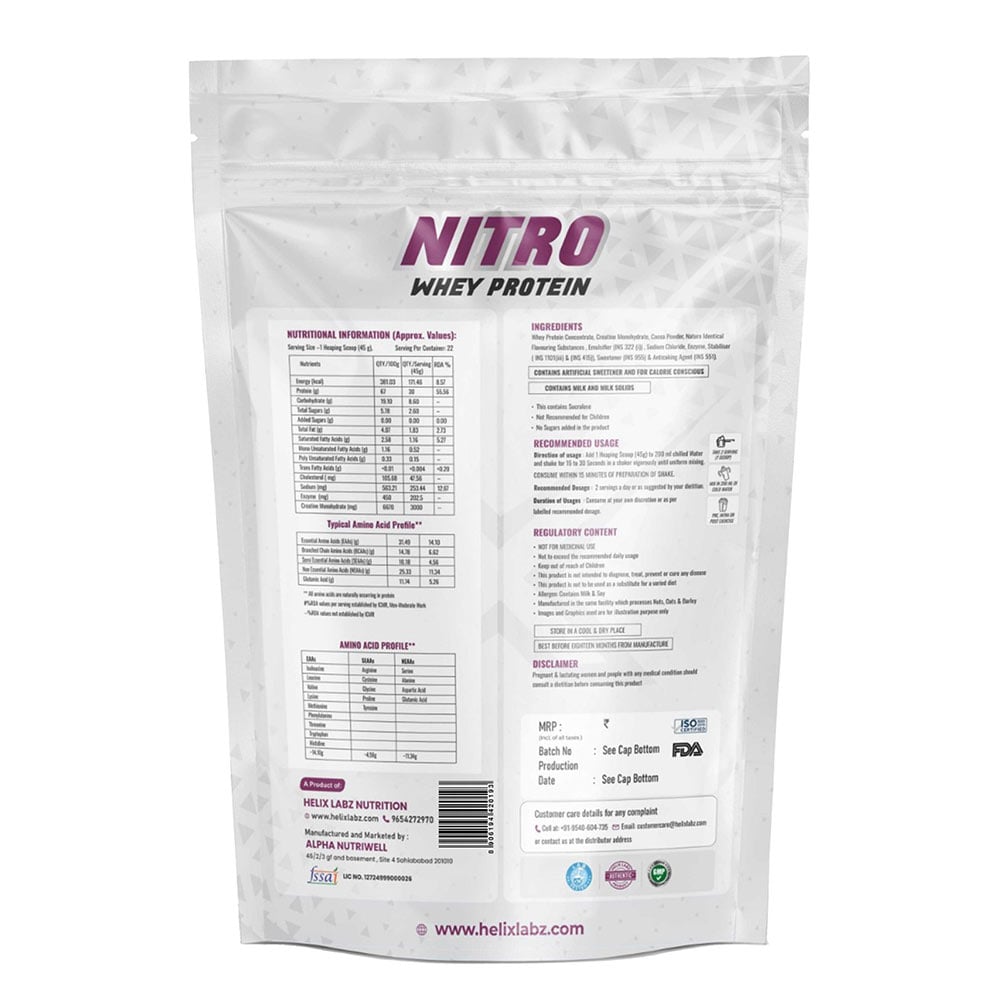 2 - Helixlabz Nitro Whey Protein,  2 lb  Chocolate Brownie 