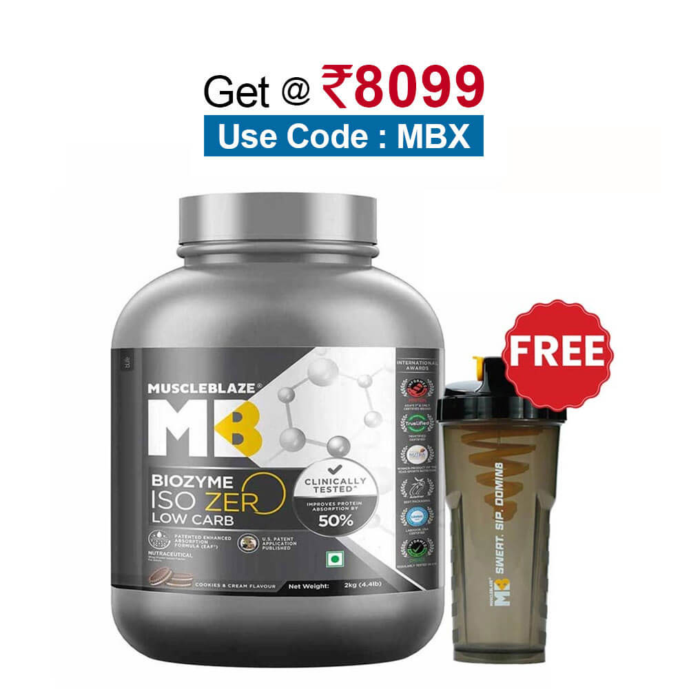 MuscleBlaze Biozyme Iso-Zero,  4.4 lb  Low Carb Cookies & Cream 