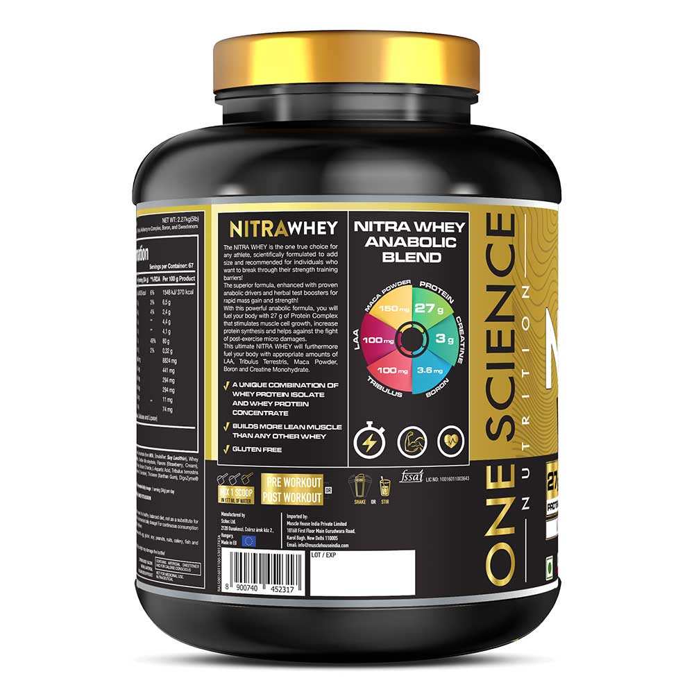2 - One Science Nitra Whey,  5 lb  Strawberry-White Chocolate 
