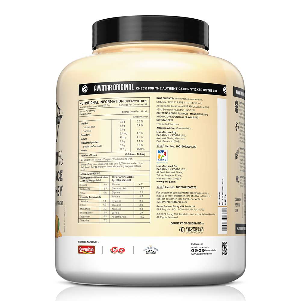 3 - Avvatar 100% Performance Whey,  4.4 lb  Mango Rush 