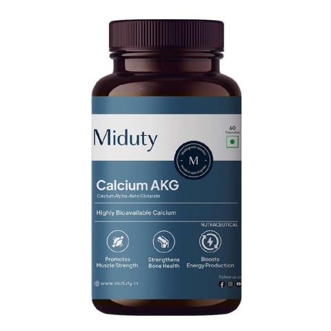 1 - Miduty Calcium Alpha-KetoGlutarate (Ca-AKG),  60 capsules  Unflavoured 