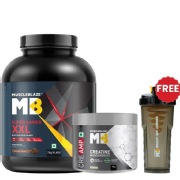 MuscleBlaze Super Gainer XXL 2kg Chocolate & Creatine Monohydrate CreAMP 100g Combo