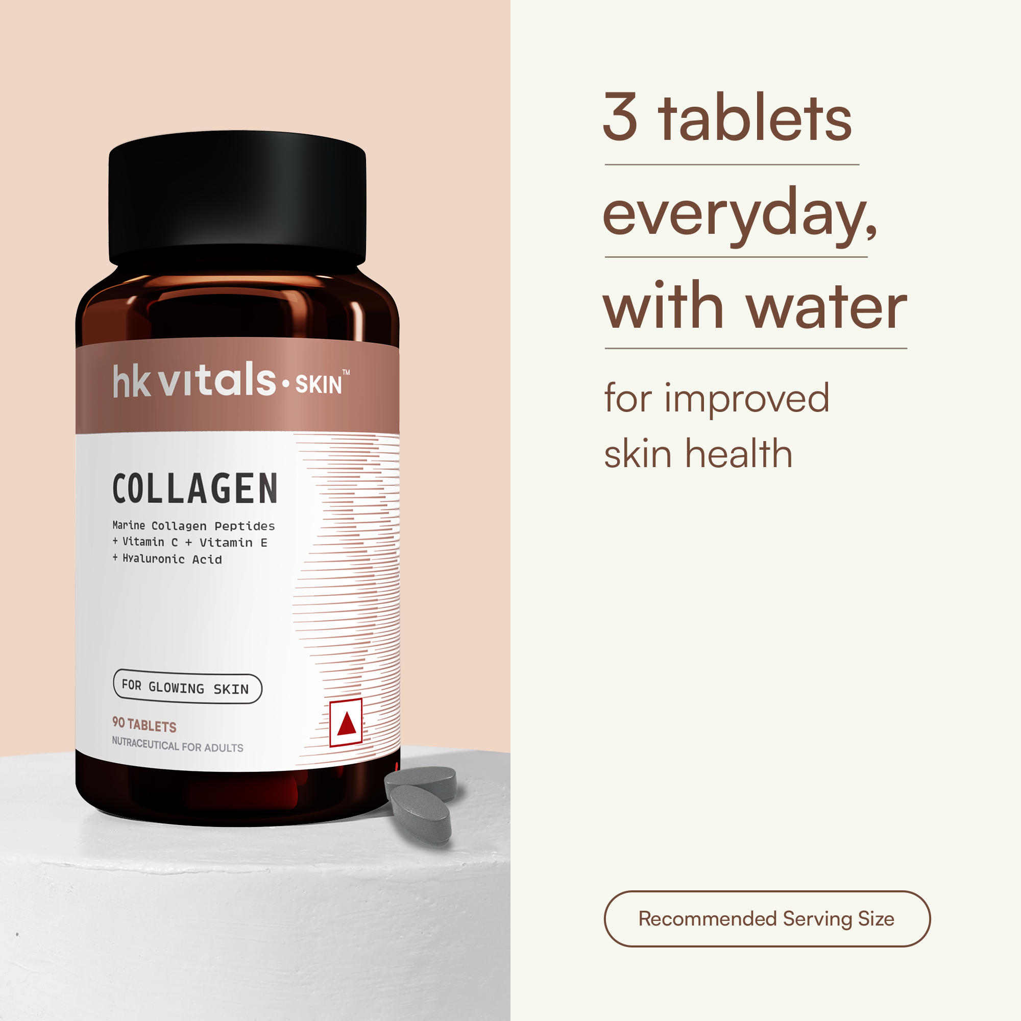 1 - HK Vitals Collagen,  Marine Collagen  90 tablets  Unflavoured