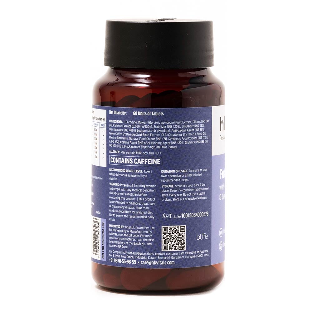 10 - HK Vitals Fat Burner with Caffeine L- Carnitine & Garcinia,  60 tablet(s)  Unflavoured
