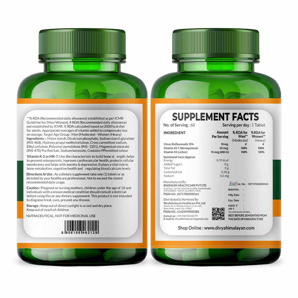 3 - Divya Himalayan Vitamin D3 K2 MK7,  60 tablet(s)  Unflavoured 