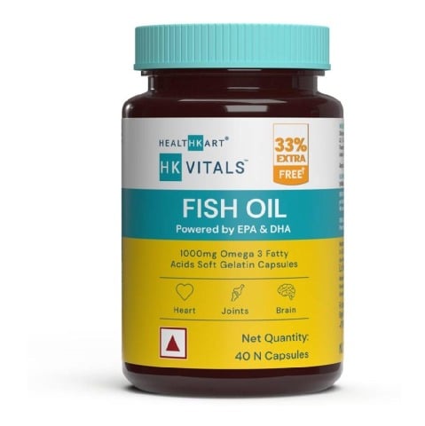 1 - HealthKart HK Vitals Fish Oil 1000mg with 180mg EPA and 120mg DHA,  40 capsules 