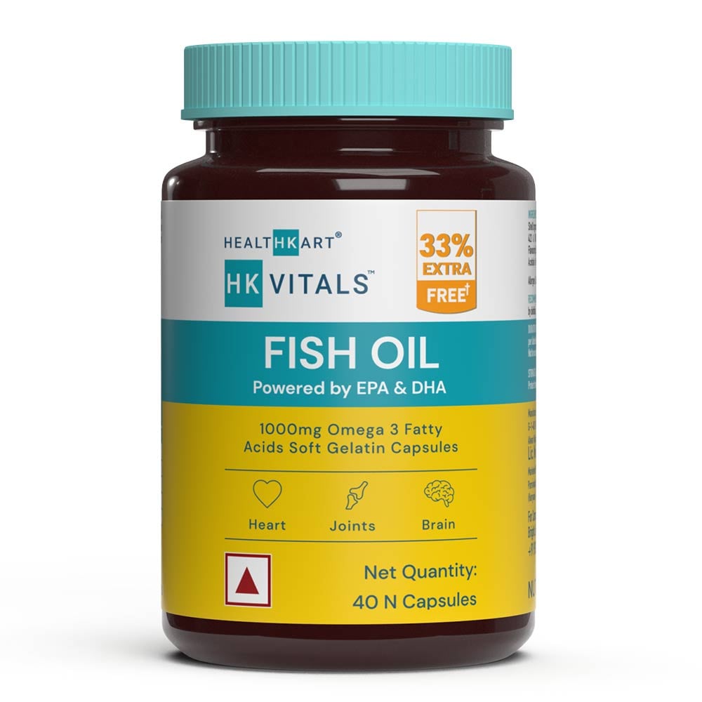 1 - HealthKart HK Vitals Fish Oil 1000mg with 180mg EPA and 120mg DHA,  40 capsules 