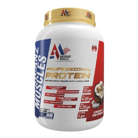 1 - Americanz Muscles Professional Protein,  2 lb  Coconut Ice-Cream 