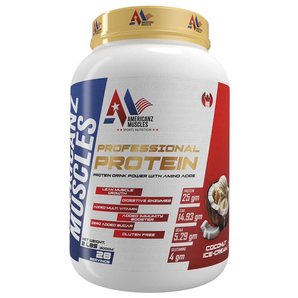 1 - Americanz Muscles Professional Protein,  2 lb  Coconut Ice-Cream 