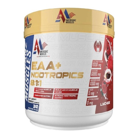 1 - Americanz Muscles EAA + Nootropics 8:1:1,  Lychee  0.66 lb  30 Servings 