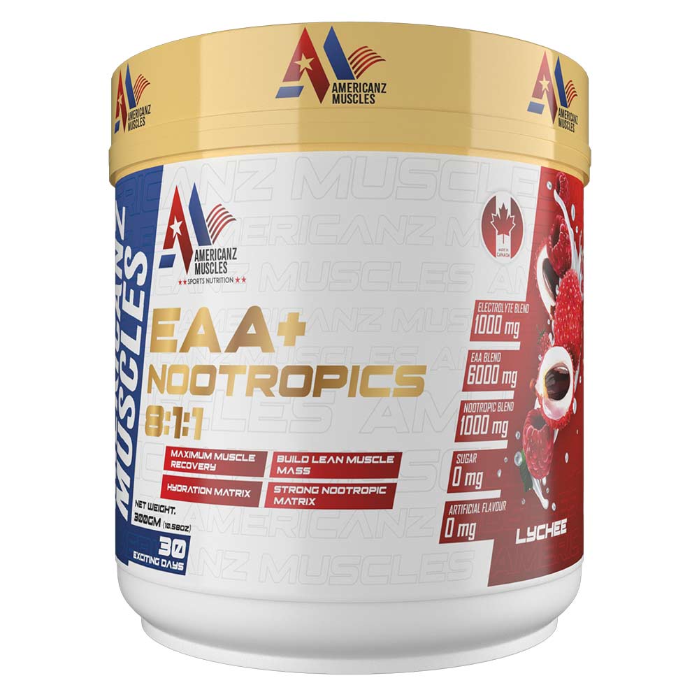 1 - Americanz Muscles EAA + Nootropics 8:1:1,  Lychee  0.66 lb  30 Servings 