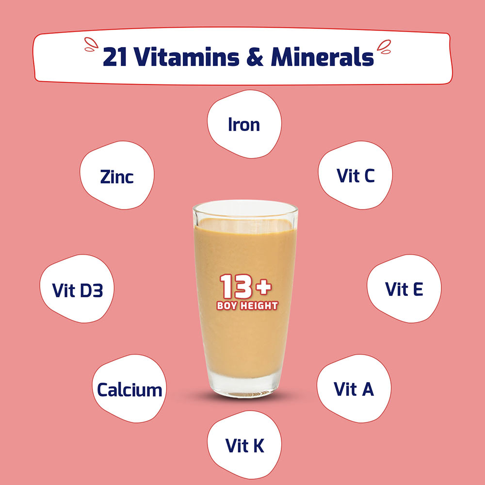 5 - Supermilk Gritzo Height+ for 13+ Yrs Boys Personalized Protein & Nutrition Drink Mix,  400 g  Cafe Mocha 
