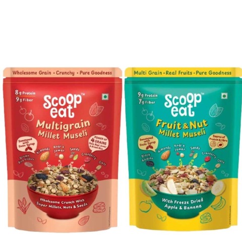 1 - Scoopeat Millet Muesli Combo,  2 Piece(s)/Pack  Multigrain, Fruit & Nut 