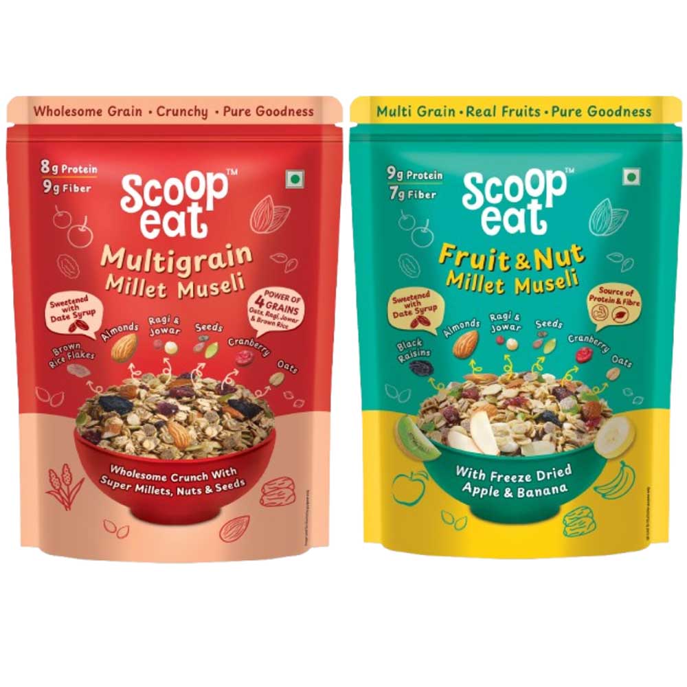 1 - Scoopeat Millet Muesli Combo,  2 Piece(s)/Pack  Multigrain, Fruit & Nut 