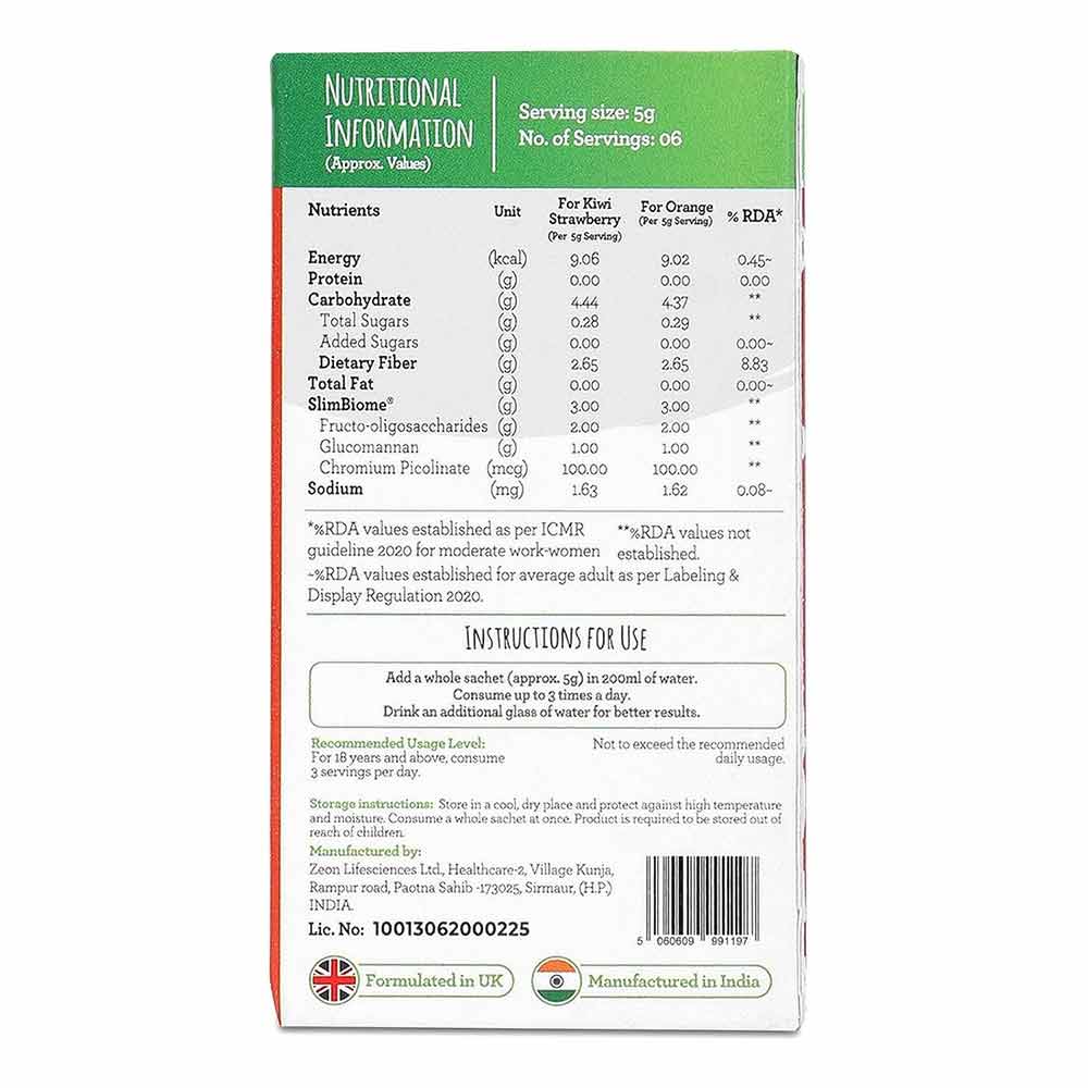 2 - GoFigure Pre Meal Supplement Powder Shot,  6 sachets/pack  Orange & Kiwi Strawberry 