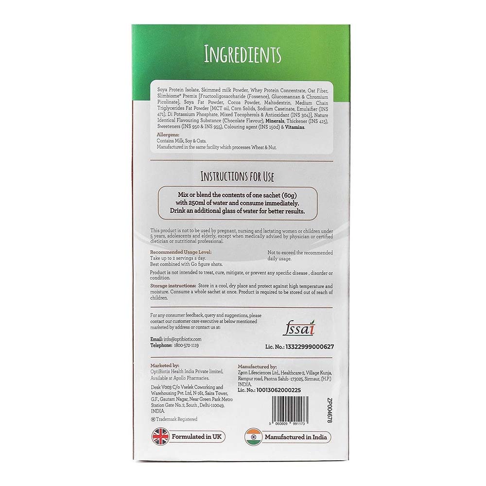 3 - GoFigure Meal Replacement Shake,  3 sachets/pack  Creamy Chocolate 