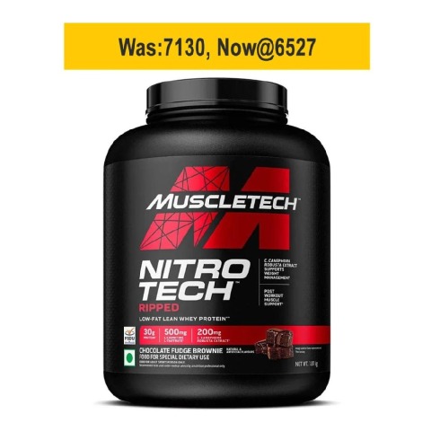MuscleTech Performance Series NitroTech Ripped, 4 lb Chocolate Fudge Brownie - India