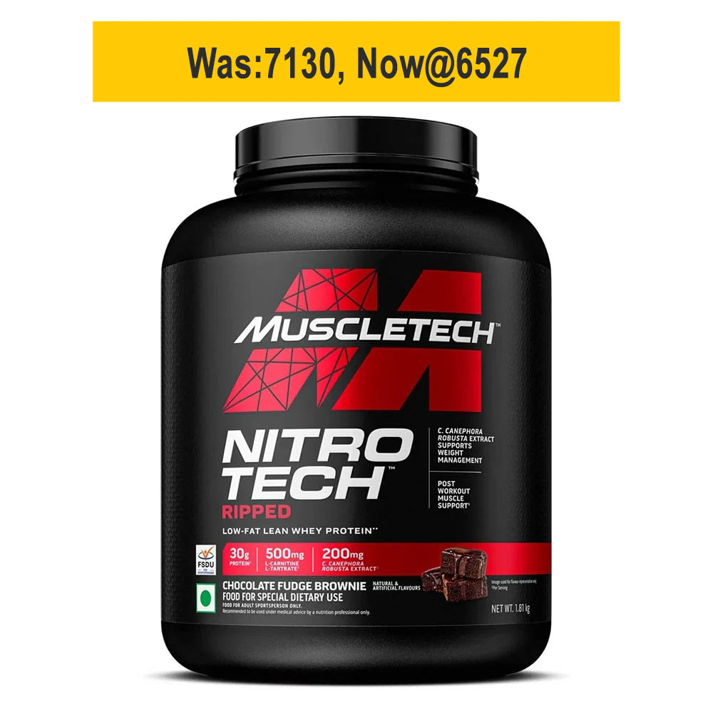 MuscleTech Performance Series NitroTech Ripped, 4 lb Chocolate Fudge Brownie - India
