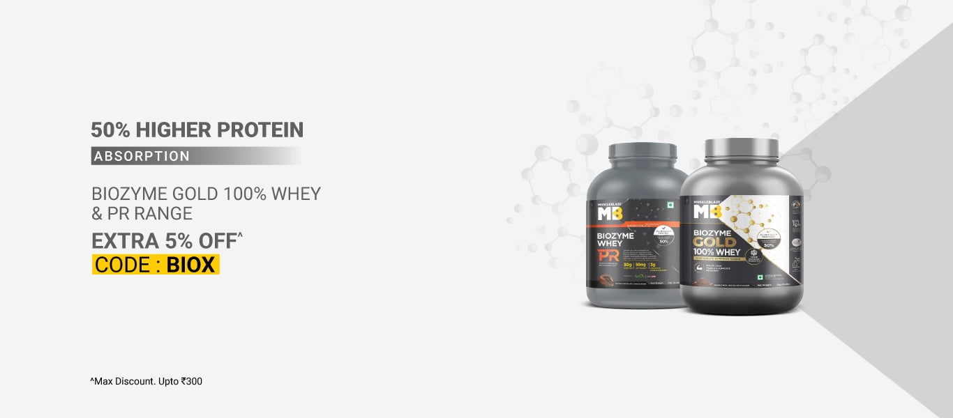 Biozyme Whey Gold & PR Range - Extra 5% Off