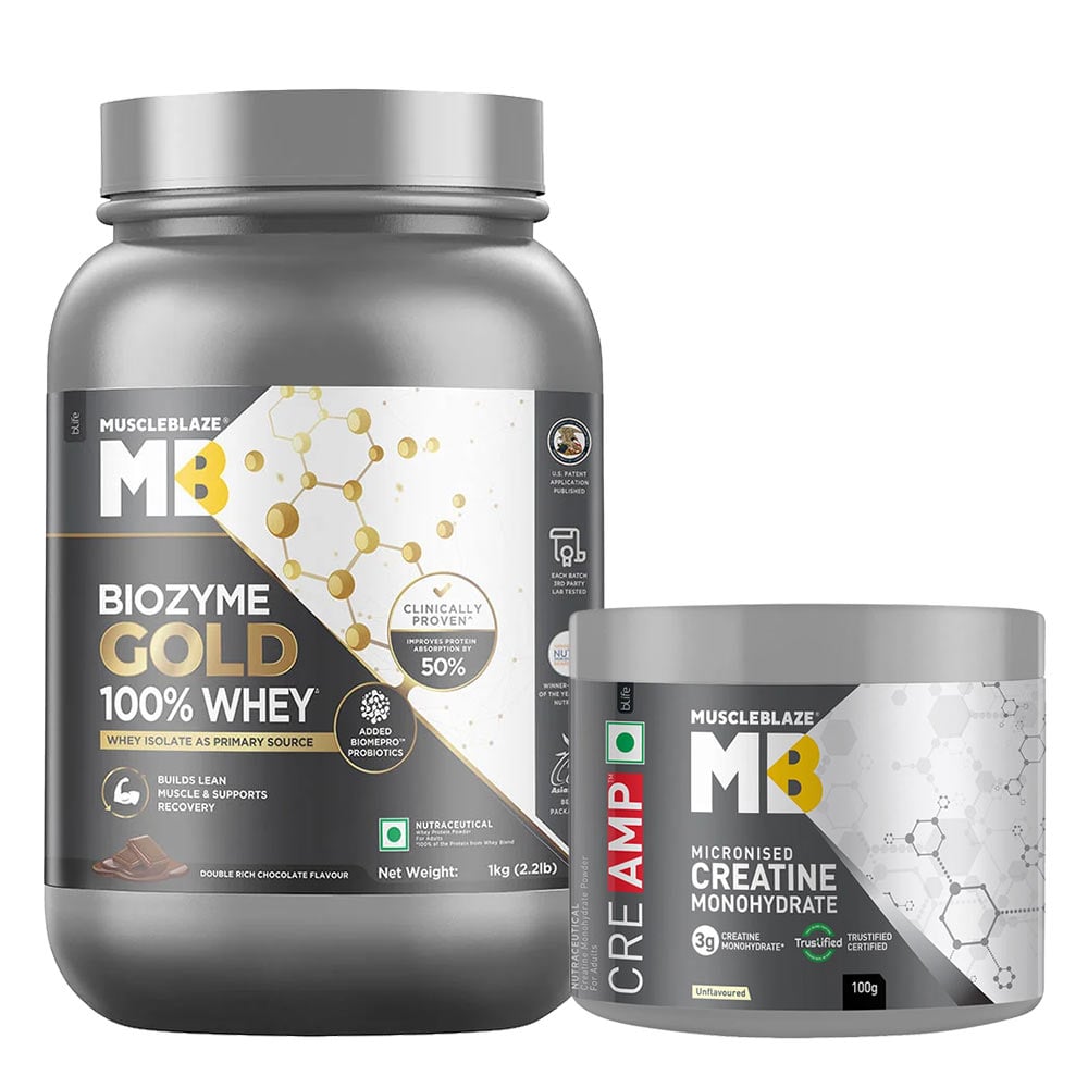 Biozyme Gold 100% Whey 1 kg & Creatine 100g Combo