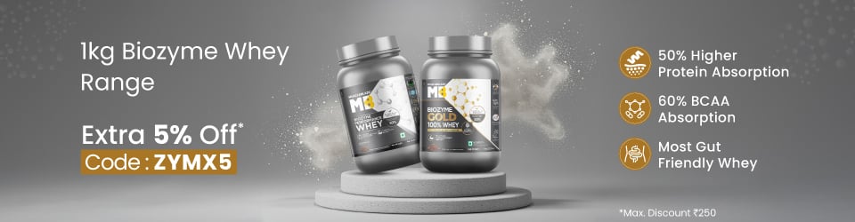 Biozyme Whey 1kg Range | Extra 5% Off | Max Discount Rs. 250 | ZYMX5