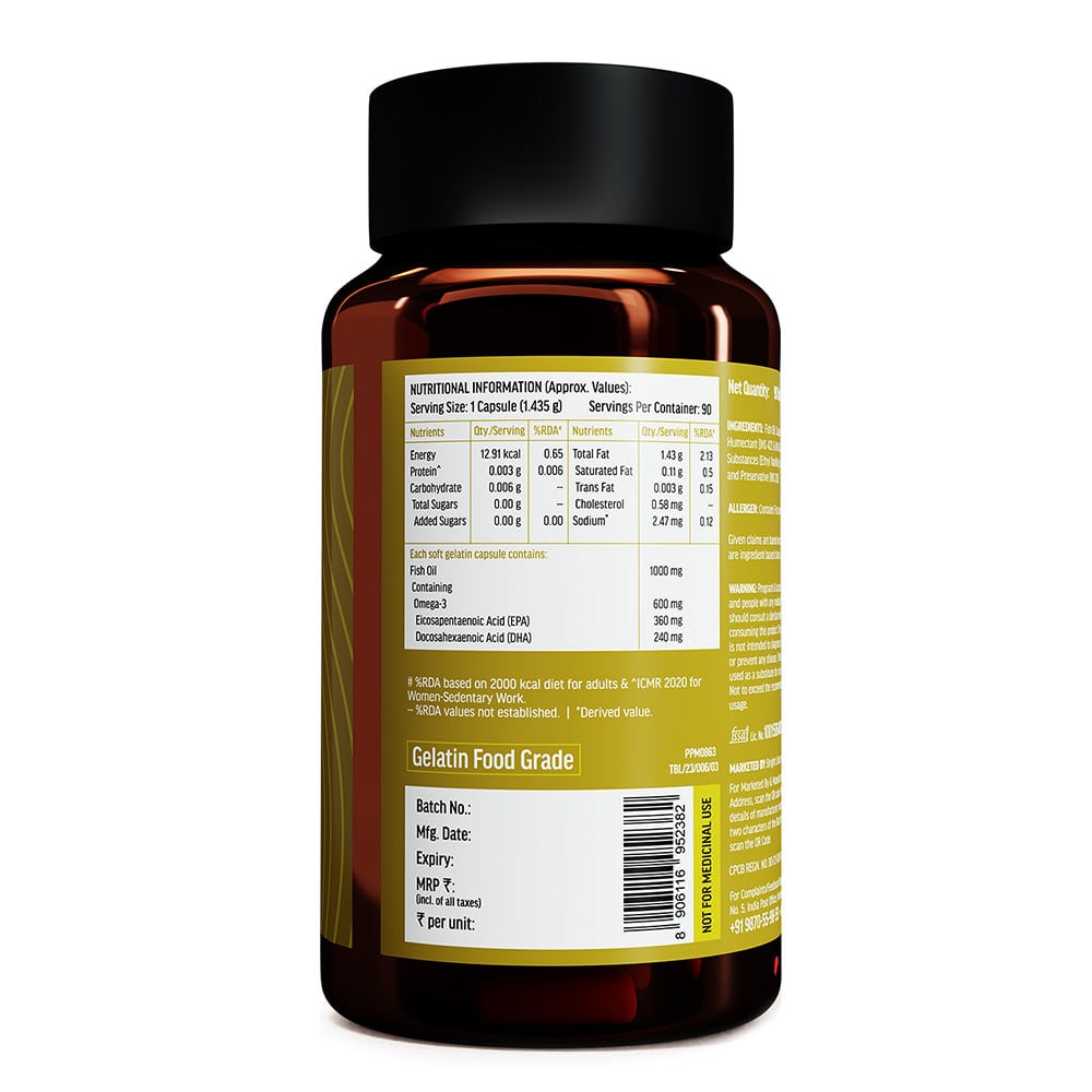 10 - HealthKart Advanced Omega-3 with 360mg EPA & 240mg DHA,  90 capsules
