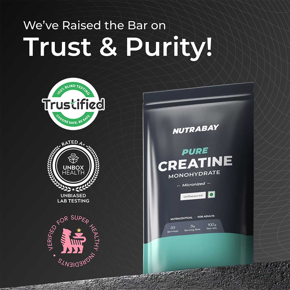 Nutrabay Pure Creatine Monohydrate Amino Acid,  Unflavoured  0.22 lb 