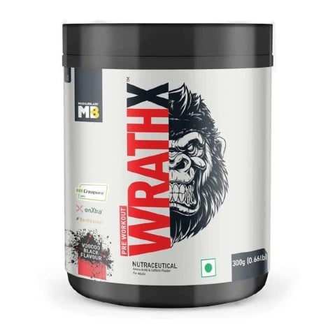 2 - MuscleBlaze Pre Workout WrathX OP, 0.66 lb Voodoo Black