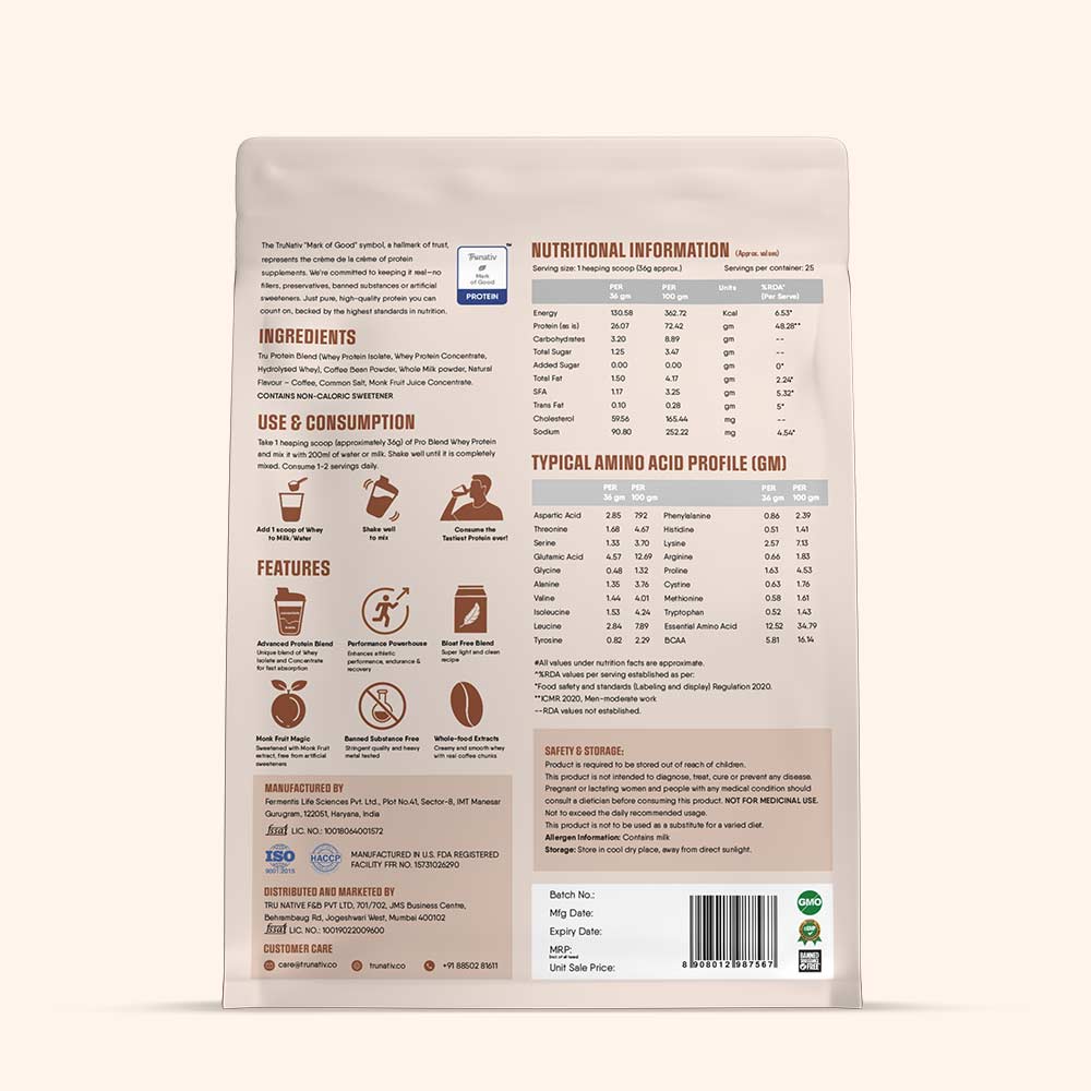 2 - TruNativ Pro Blend Whey Protein,  2 lb  Coffee Mocha 