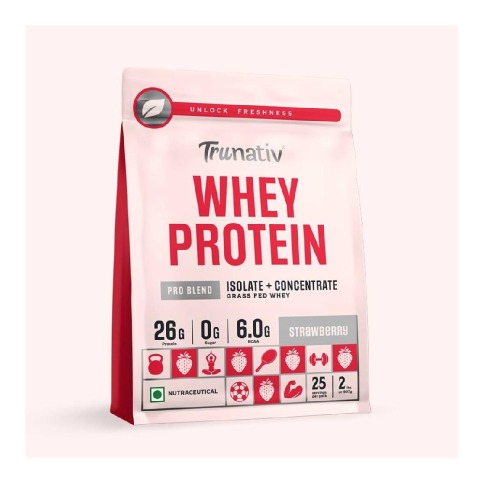 1 - TruNativ Pro Blend Whey Protein,  2 lb  Strawberry 