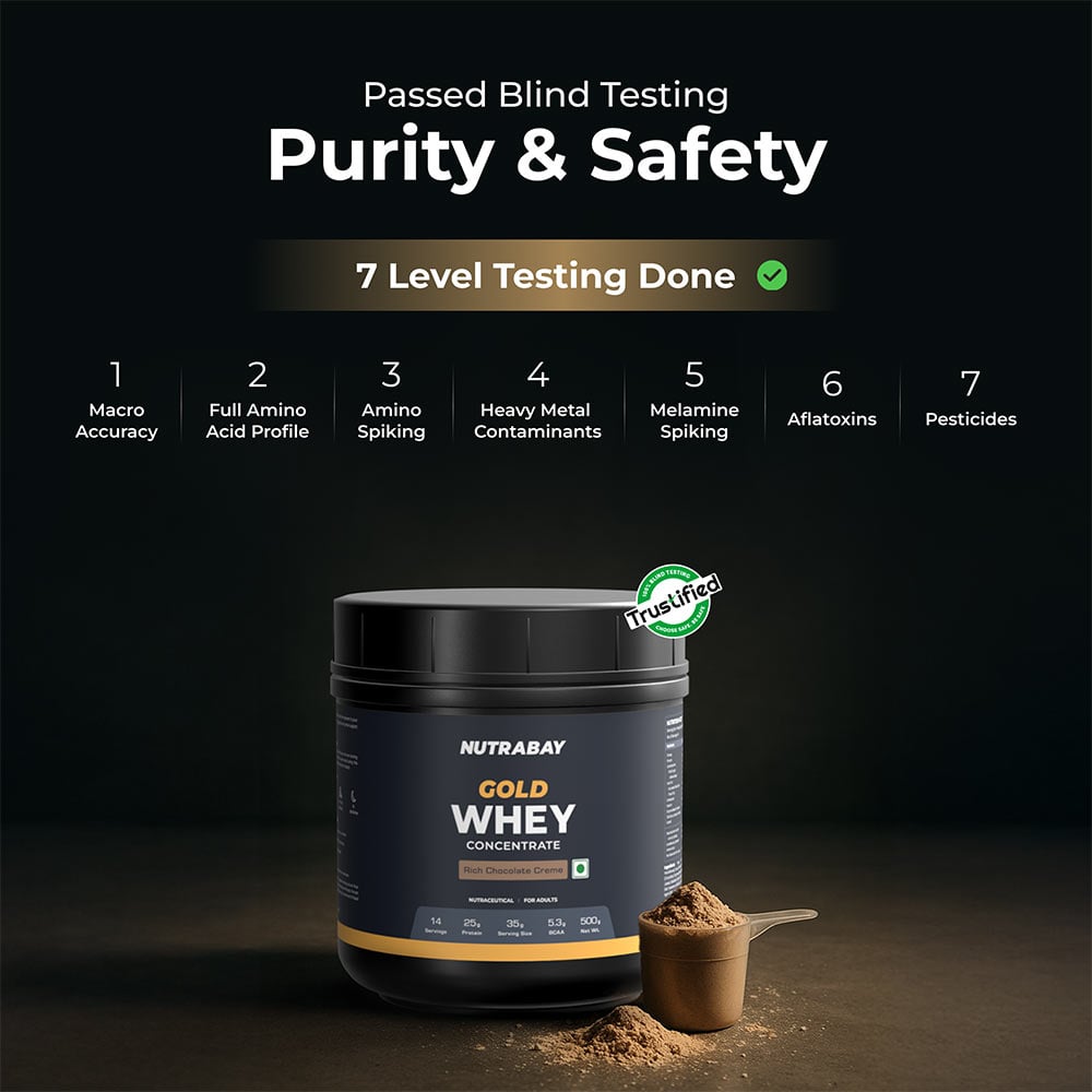 5 - Nutrabay Gold Concentrate Whey Protein,  1.1 lb  Rich Chocolate Creme 