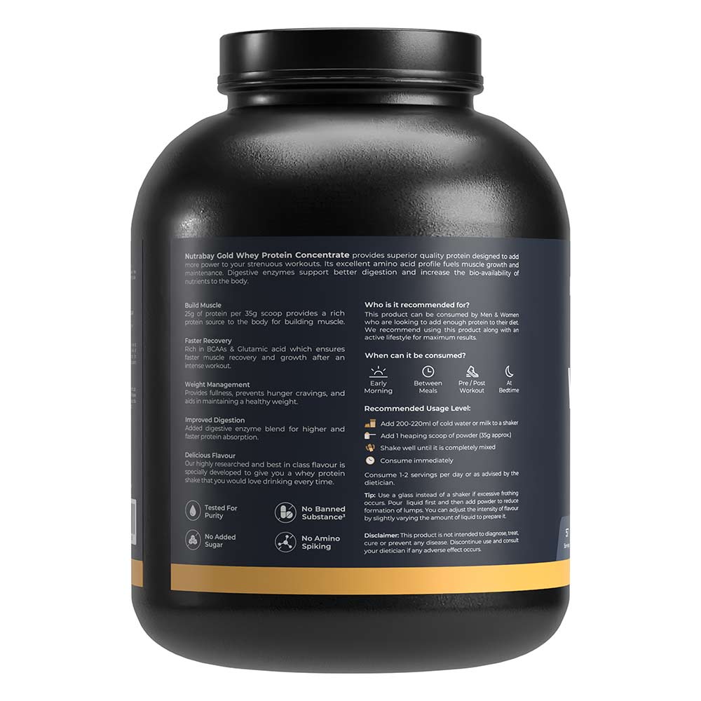 8 - Nutrabay Gold Concentrate Whey Protein,  4.4 lb  Rich Chocolate Creme 