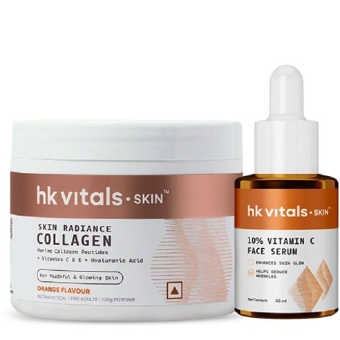 Healthkart HK Vitals Skin Radiance Collagen 100 g Orange and 10% Vitamin C 30 ml Face Serum
