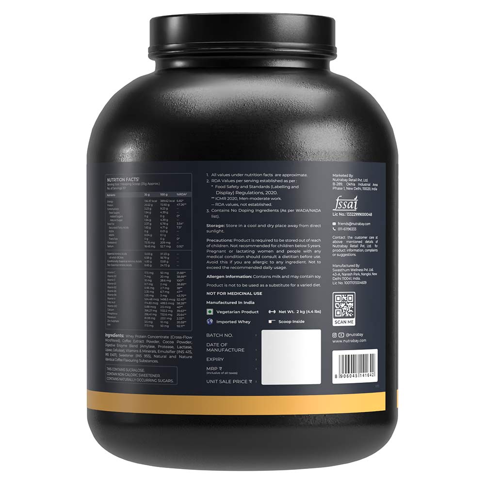7 - Nutrabay Gold Concentrate Whey Protein,  4.4 lb  Cafe Mocha 