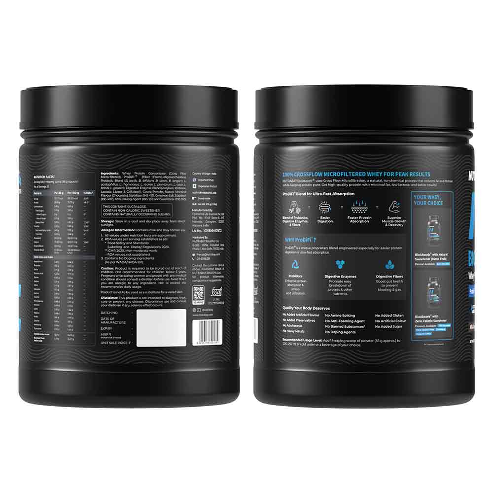 9 - Nutrabay BioAbsorb Whey Protein,  1.1 lb  Milk Chocolate 