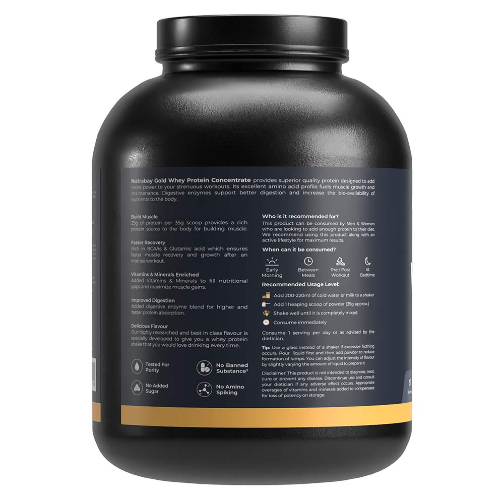 6 - Nutrabay Gold Concentrate Whey Protein,  4.4 lb  Cafe Mocha 