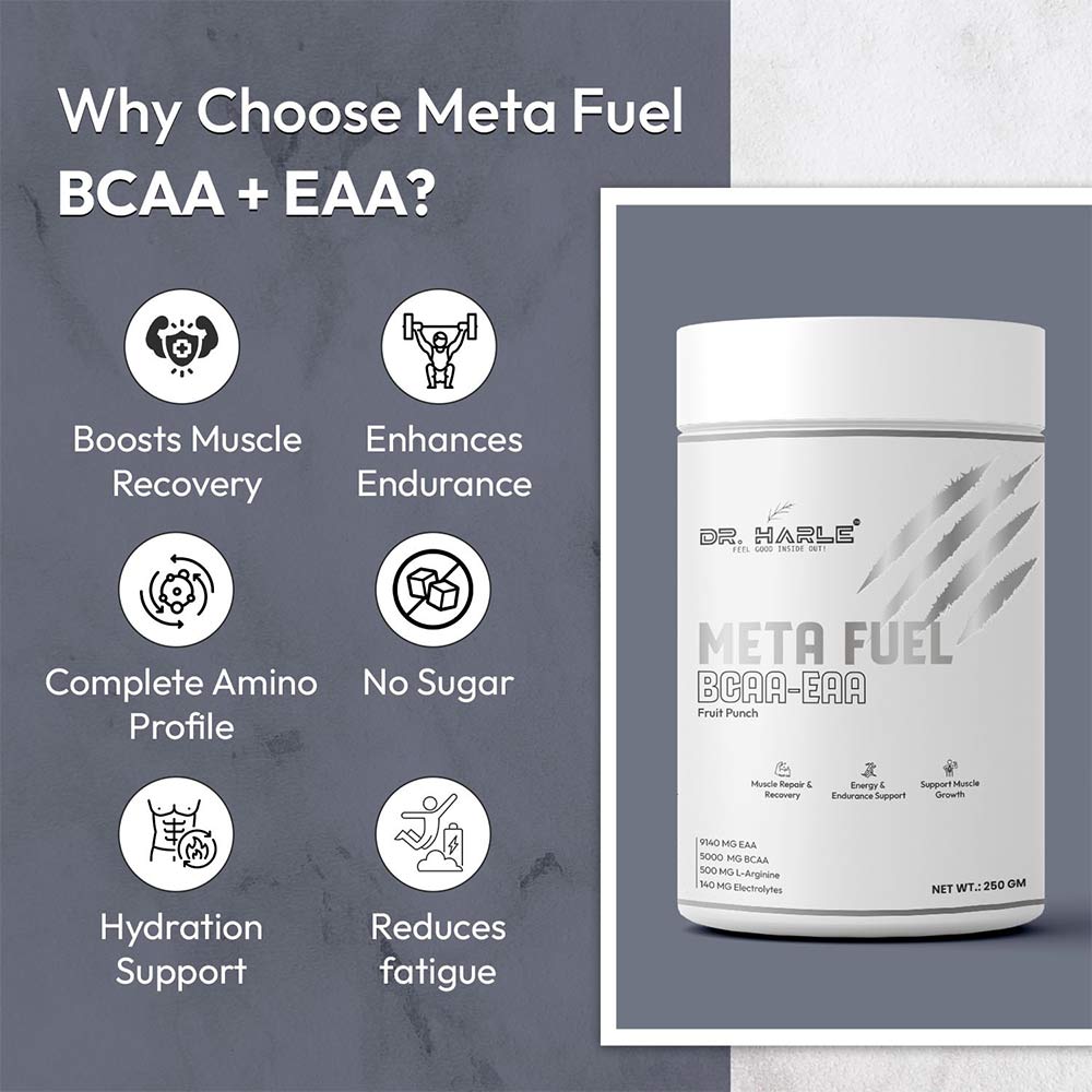 3 - DR. HARLE Meta Fuel BCAA-EAA,  0.55 lb  83 Servings  Fruit Punch 