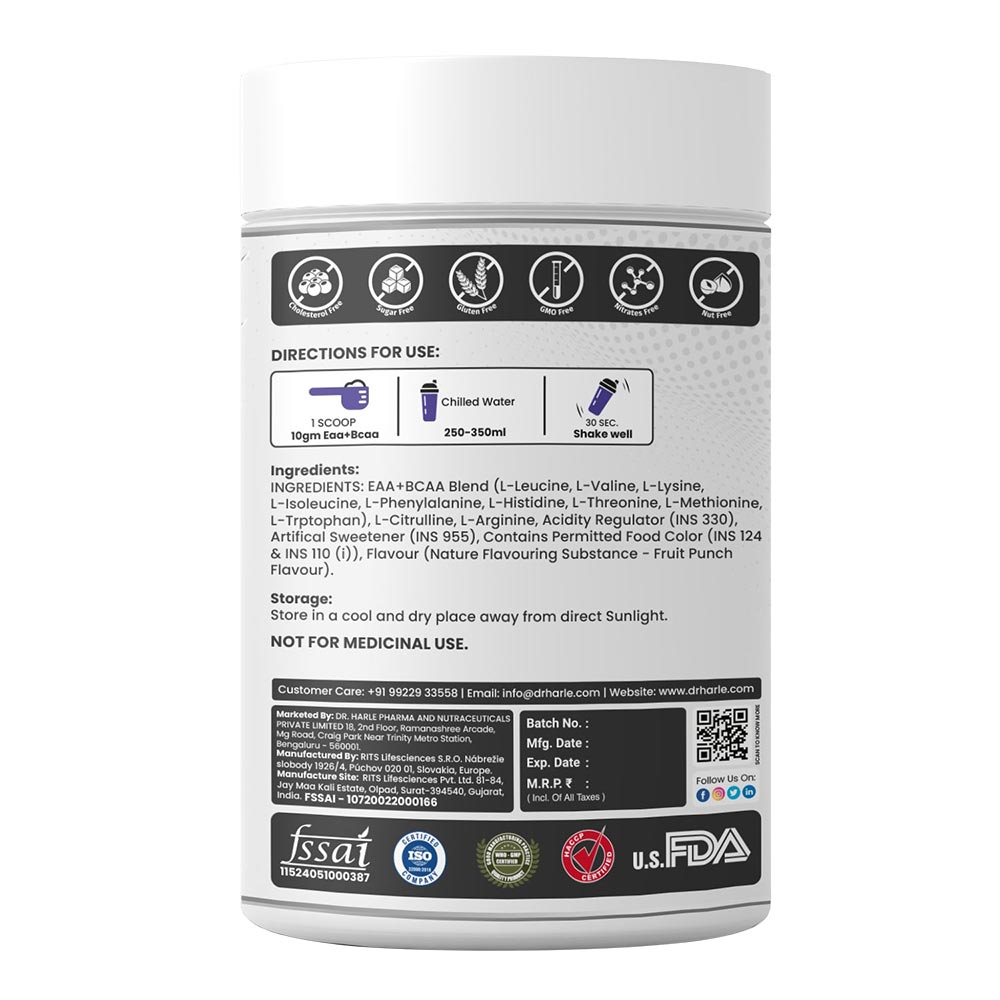2 - DR. HARLE Meta Fuel BCAA-EAA,  0.55 lb  83 Servings  Fruit Punch 