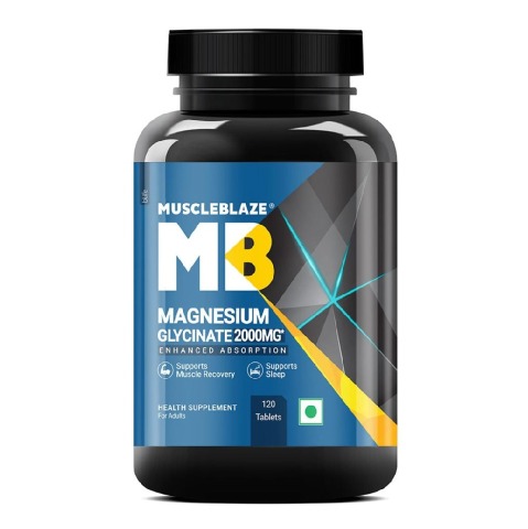 6 - MuscleBlaze Magnesium Bisglycinate,  Unflavored  120 tablets 