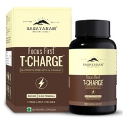 Rasayanam T-Charge 500mg 3-in-1 Testosterone Supplement for Men- 60 capsules Unflavoured