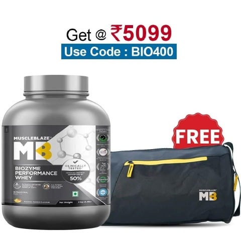MuscleBlaze Biozyme Performance Whey, 4.4 lb Magical Mango
