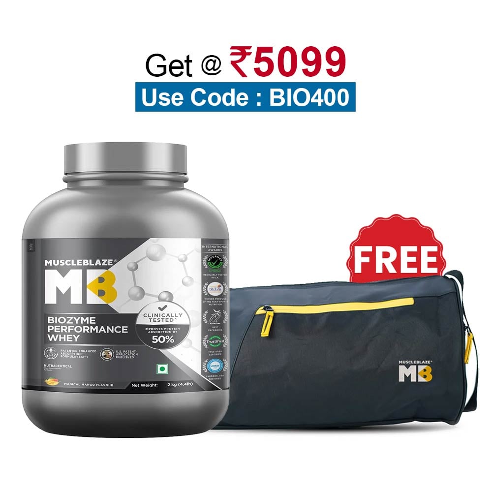 MuscleBlaze Biozyme Performance Whey,  4.4 lb  Magical Mango 