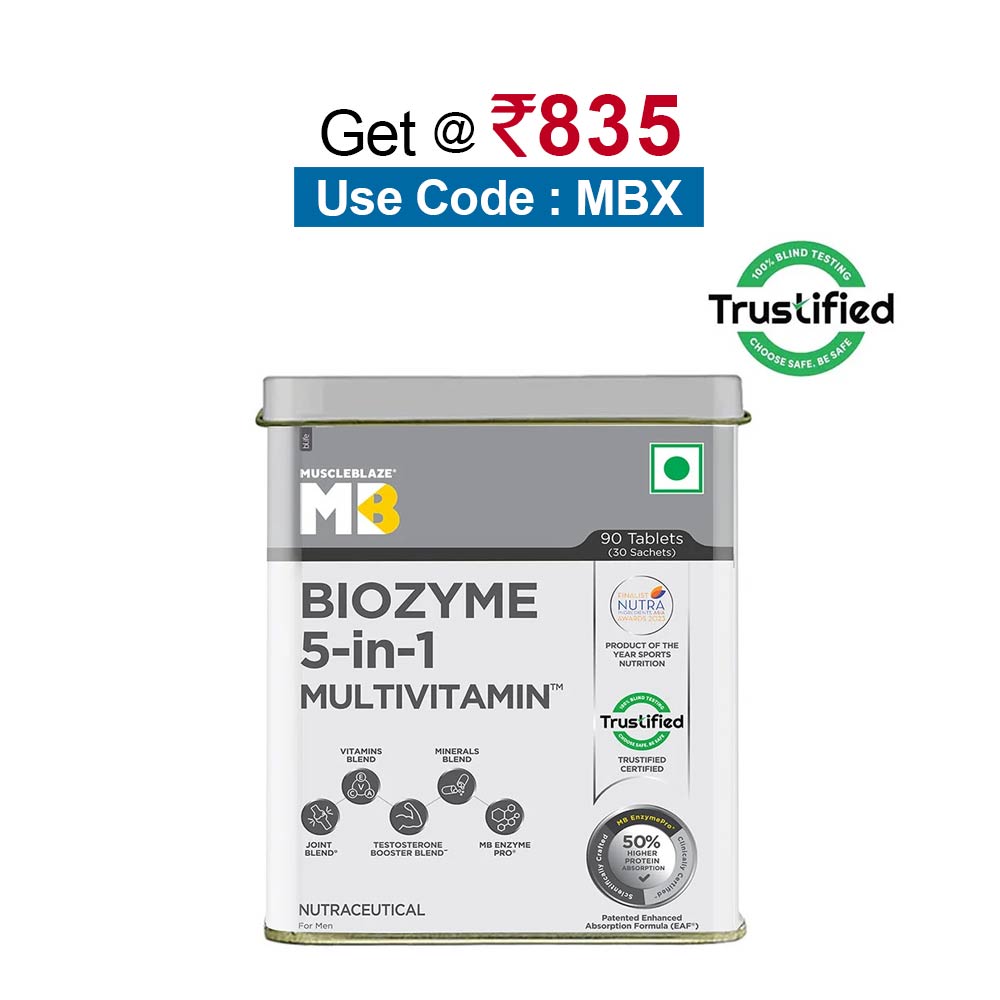 MuscleBlaze Biozyme 5 in 1 Multivitamin,  90 tablet(s)  Unflavoured 